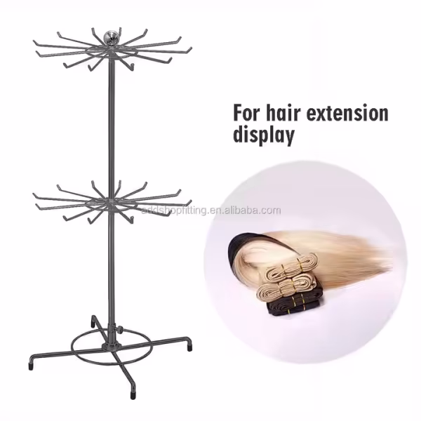 Metal Stand on Counter Hook Hair Extension Display - Image 5