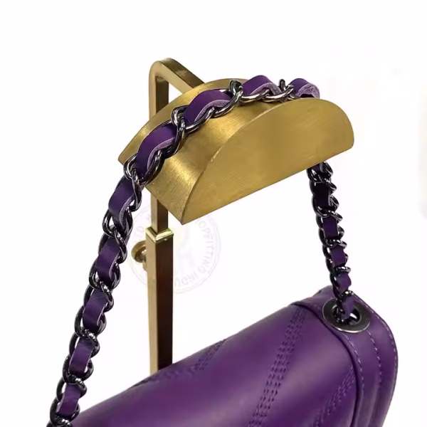 Stainless Steel Luxury Brushed Silver Gold Bag Stand Handbag Display - Image 3