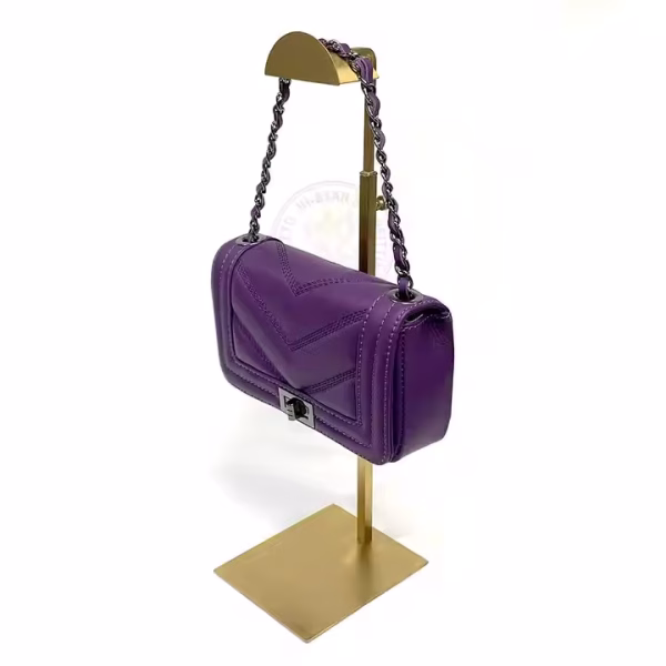 Stainless Steel Luxury Brushed Silver Gold Bag Stand Handbag Display - Image 4