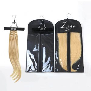 Satin Wig Hair Extension Bag with Hanger Custom Logo Color Bag