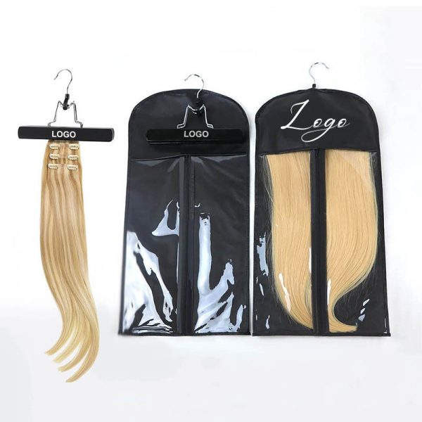 Astrid 23 cm White Wooden Custom logo Bag Wig Hair Extensions Hanger - Image 4