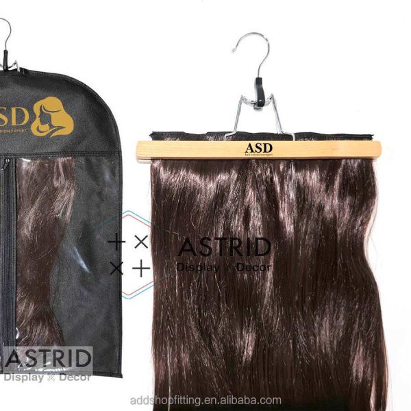 Non Woven Display Wig Hair Extension Bag for Custom logo color Hanger - Image 2