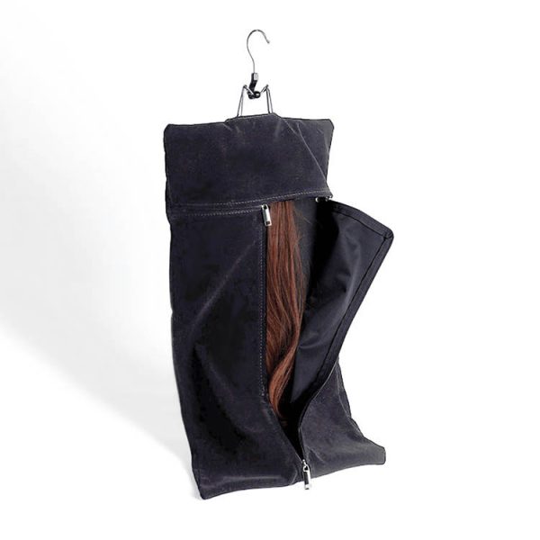 Satin Wig Hair Extension Bag with Hanger 29 X 60 cm Black Color - Image 5