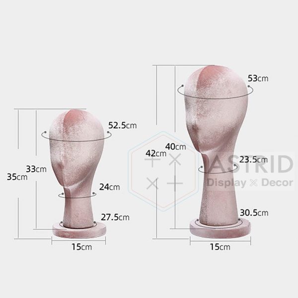 Velvet Head Mannequin Stand, Wig, Cap, and Hat Display Holder for Store Use (5 Colors) - Image 8