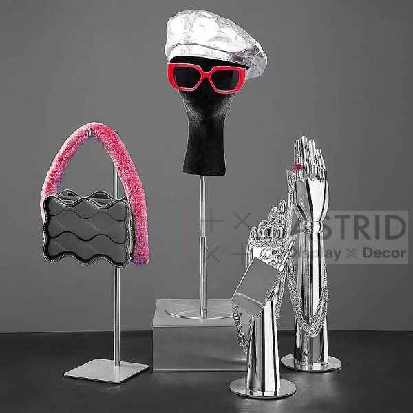 Velvet Head Mannequin Stand, Wig, Cap, and Hat Display Holder for Store Use (5 Colors)