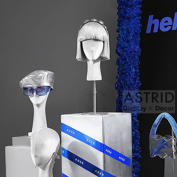 Velvet Head Mannequin Stand, Wig, Cap, and Hat Display Holder for Store Use (5 Colors) - Image 4