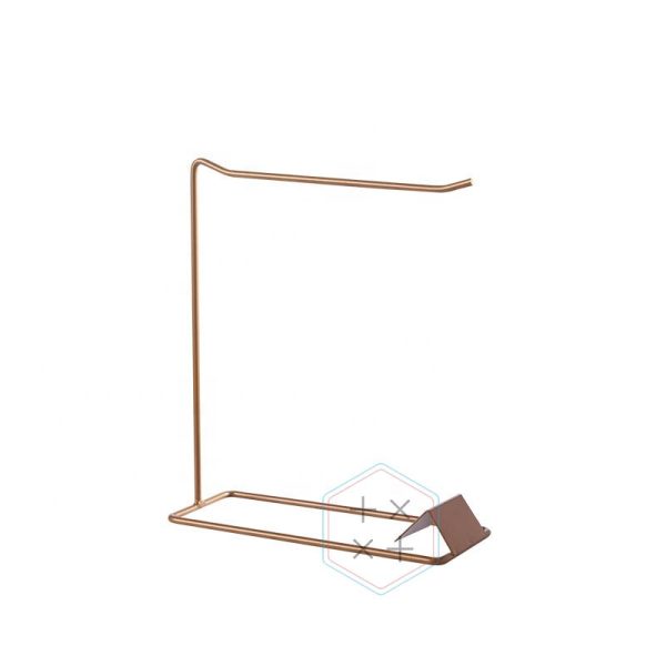 Jewelry Display Stand Organizer, 1-Tier Rose Gold Metal Rack for Necklace & Bracelet - Image 4