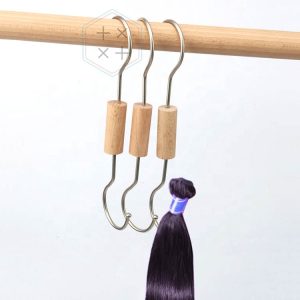 Wooden Single Hook Wig Hair Extension Hanger for Salon and Retail Shop