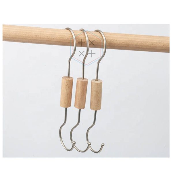 Wooden Single Hook Wig Hair Extension Hanger for Salon and Retail Shop - Image 2