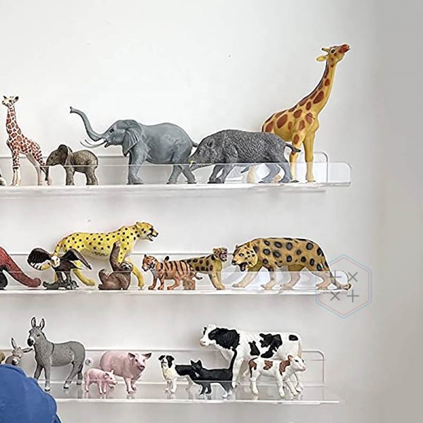 Transparent Floating Wall Shelf, PS Plastic Display Rack for Retail Stores - Image 2