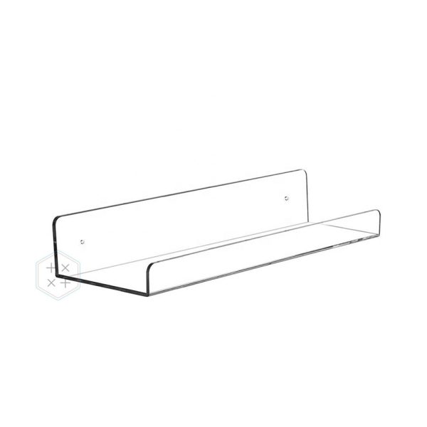 Transparent Floating Wall Shelf, PS Plastic Display Rack for Retail Stores - Image 4