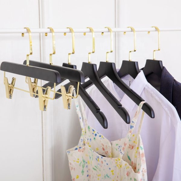 Wooden Black Clothes Hanger for Trousers and Clothing Displays - Image 5