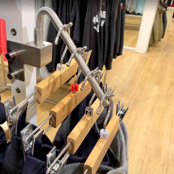 Wooden Black Clothes Hanger for Trousers and Clothing Displays - Image 6
