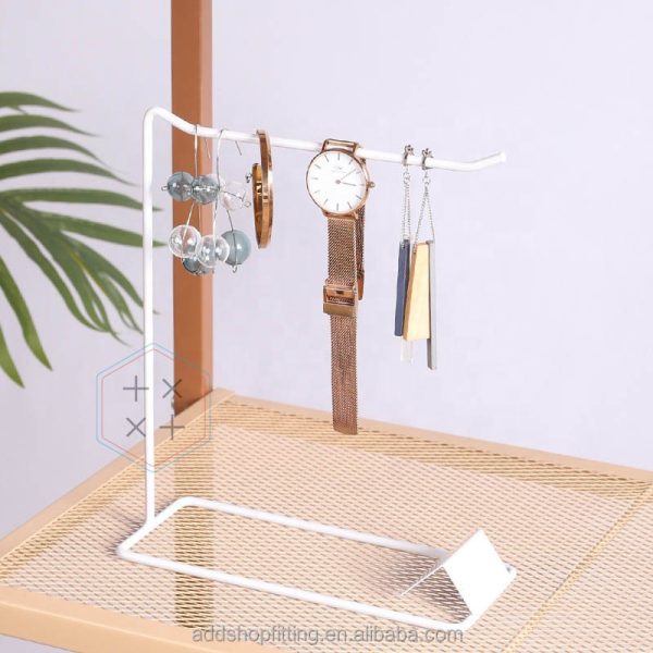 Jewelry Display Stand Organizer, 1-Tier Rose Gold Metal Rack for Necklace & Bracelet - Image 2