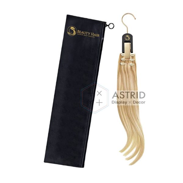 Custom Logo PVC Hair Extension Display Bag – 14x60cm Hanger Packaging for Wigs - Image 3