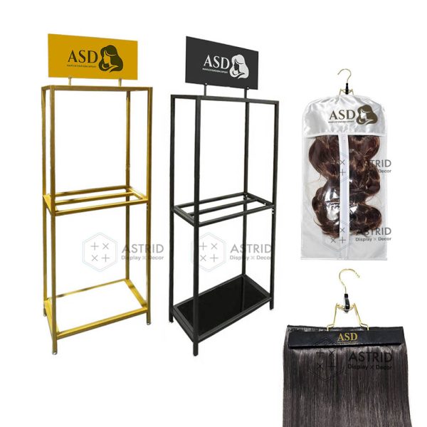 Rolling Wig & Hair Extension Display Rack, 4-Tier Rail Stand for Salons & Stores - Image 2