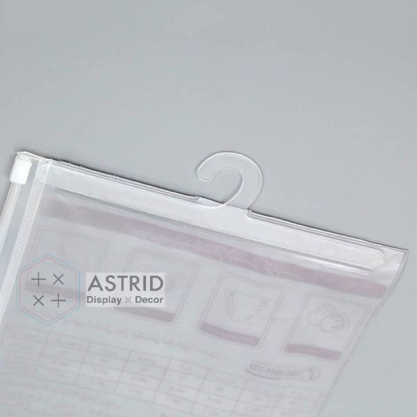 Custom Logo PVC Hair Extension Display Bag – 14x60cm Hanger Packaging for Wigs - Image 2
