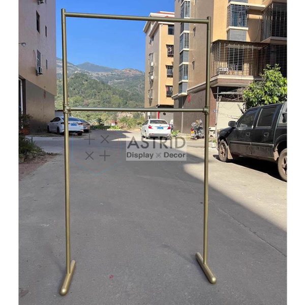 Movable 3-Tier Wig & Hair Extension Rack, Gold Rolling Rail Display Stand for Salons - Image 8
