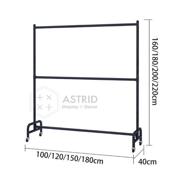 Hair Extension Display Stand 2-Tier Steel Floor Rack for Beauty Salons - Image 2